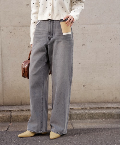 FREE'S MART（フリーズマート）の「◆レーストリミングワイドストレートデニム（その他パンツ・レディース・ライトインディゴブルー/ブラック系その他・X-SMALL/MEDIUM/SMALL）」の4枚目の写真