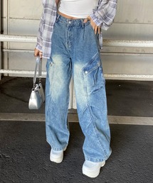 non-hedge（ノンヘッジ）の「タックデニムカーゴワイドパンツ（カーゴパンツ）」