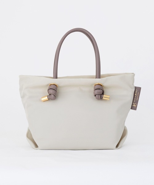 VIOLAd'ORO（ヴィオラドーロ）の「【VIOLAd'ORO】ナイロントートバッグ-BIANCA（トートバッグ・レディース・グレイッシュベージュ/ブルー・FREE）」の10枚目の写真