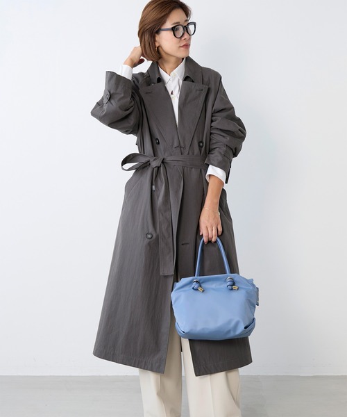 VIOLAd'ORO（ヴィオラドーロ）の「【VIOLAd'ORO】ナイロントートバッグ-BIANCA（トートバッグ・レディース・グレイッシュベージュ/ブルー・FREE）」の13枚目の写真