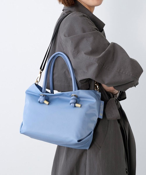 VIOLAd'ORO（ヴィオラドーロ）の「【VIOLAd'ORO】ナイロントートバッグ-BIANCA（トートバッグ・レディース・グレイッシュベージュ/ブルー・FREE）」の17枚目の写真