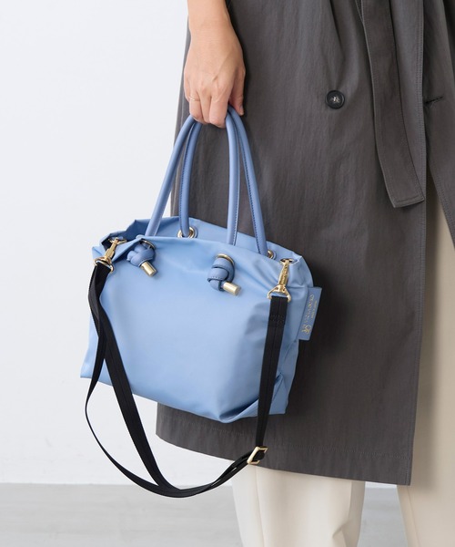 VIOLAd'ORO（ヴィオラドーロ）の「【VIOLAd'ORO】ナイロントートバッグ-BIANCA（トートバッグ・レディース・グレイッシュベージュ/ブルー・FREE）」の18枚目の写真