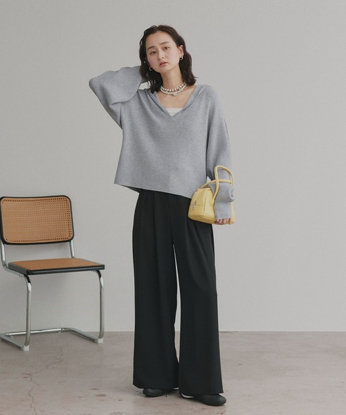 ad thie（アドティエ）の「フーディー ニット プルオーバー（ニット/セーター・レディース・グレー/ブラウン/アイボリー/ライトブルー・FREE）」の17枚目の写真