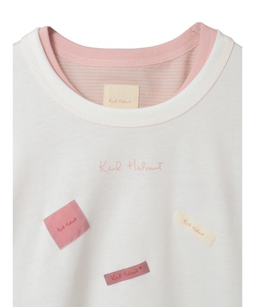 KARL HELMUT(カールヘルム)の「ロゴ&ネームワッペンTシャツとボーダー長袖Tシャツのセット(その他トップス・メンズ・ホワイト×ブラック/ミント/レッド/ピンク・LARGE/MEDIUM)」の17枚目の写真