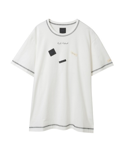 KARL HELMUT(カールヘルム)の「ロゴ&ネームワッペンTシャツとボーダー長袖Tシャツのセット(その他トップス・メンズ・ホワイト×ブラック/ミント/レッド/ピンク・LARGE/MEDIUM)」の10枚目の写真