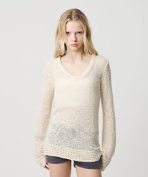 ATTISESSION（アティセッション）の「＜ATTISESSION＞メッシュ Uネック ニット トップス（ニット/セーター）」