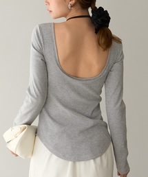 BAMBI WATER（バンビウォーター）の「【特許取得】360°きれい見え 1枚でお出かけできる カップ付き バックオープンT ロング 長袖 ブラトップ チラ見えしないカップ付きロンT 2026SS（Tシャツ/カットソー）」