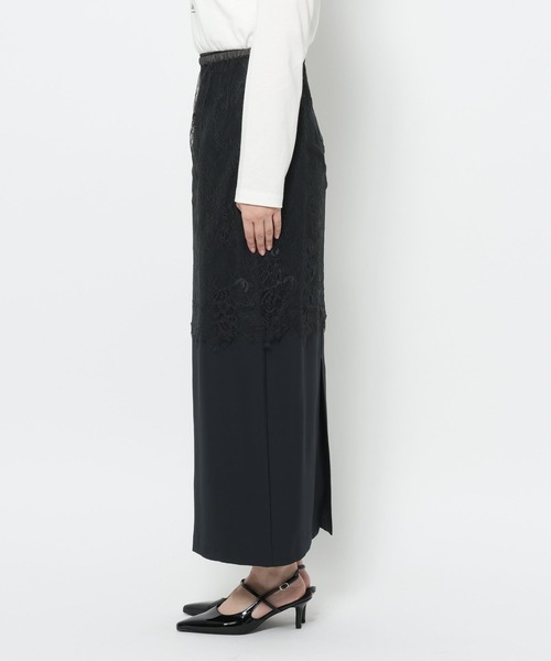 mysty woman（ミスティウーマン）の「レースレイヤードスカート 660061（スカート・レディース・ベージュ/グリーン系その他/ダークブルー・SMALL/MEDIUM）」の15枚目の写真