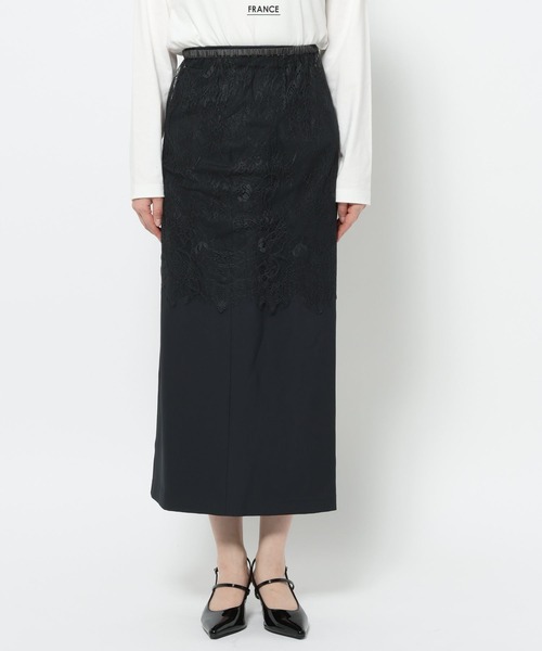 mysty woman（ミスティウーマン）の「レースレイヤードスカート 660061（スカート・レディース・ベージュ/グリーン系その他/ダークブルー・SMALL/MEDIUM）」の17枚目の写真