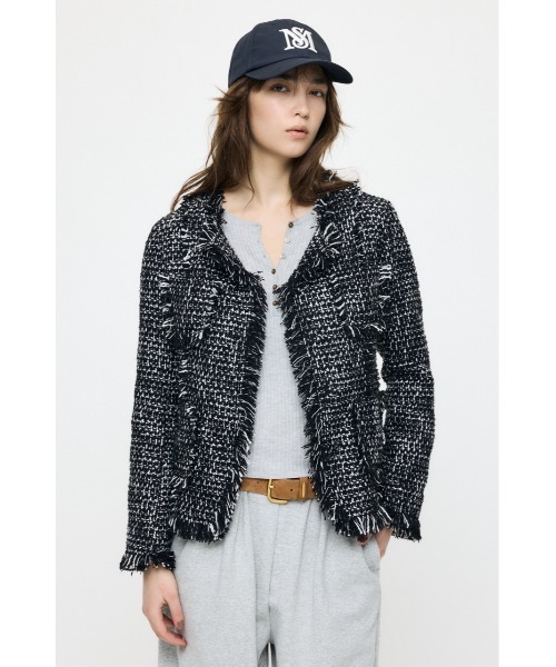 MOUSSY（マウジー）の「SLACKER TWEED ジャケット（その他アウター・レディース・ライトグリーン/アイボリー/ブラック系その他・FREE）」の3枚目の写真