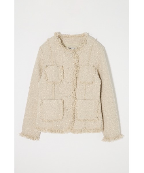 MOUSSY（マウジー）の「SLACKER TWEED ジャケット（その他アウター・レディース・ライトグリーン/アイボリー/ブラック系その他・FREE）」の2枚目の写真