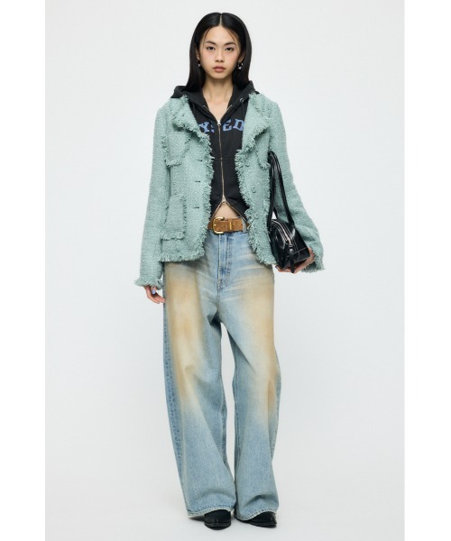 MOUSSY（マウジー）の「SLACKER TWEED ジャケット（その他アウター・レディース・ライトグリーン/アイボリー/ブラック系その他・FREE）」の7枚目の写真