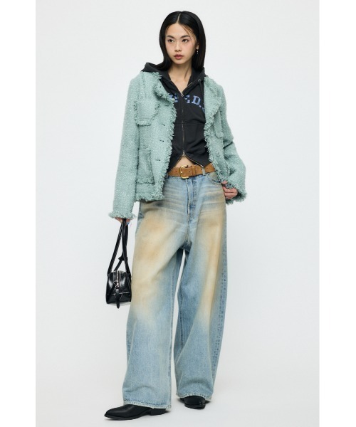 MOUSSY（マウジー）の「SLACKER TWEED ジャケット（その他アウター・レディース・ライトグリーン/アイボリー/ブラック系その他・FREE）」の8枚目の写真