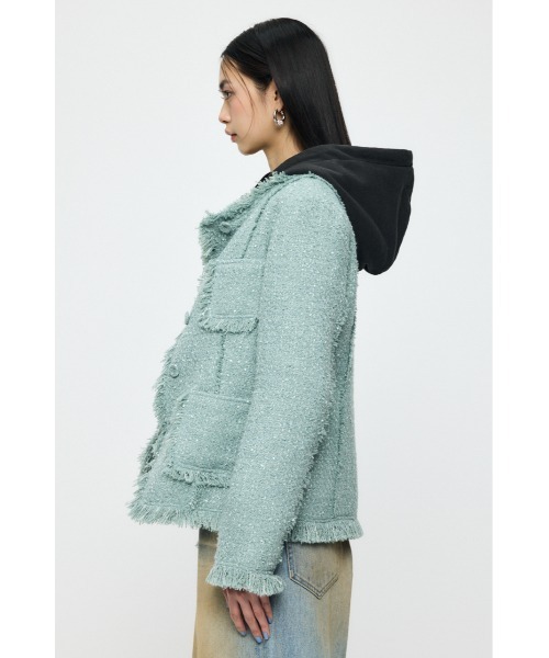 MOUSSY（マウジー）の「SLACKER TWEED ジャケット（その他アウター・レディース・ライトグリーン/アイボリー/ブラック系その他・FREE）」の11枚目の写真