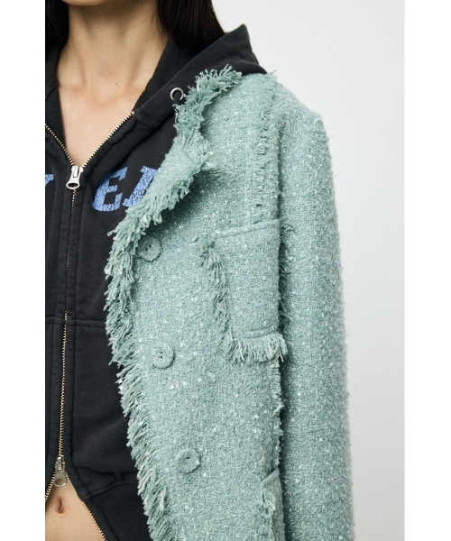 MOUSSY（マウジー）の「SLACKER TWEED ジャケット（その他アウター・レディース・ライトグリーン/アイボリー/ブラック系その他・FREE）」の13枚目の写真