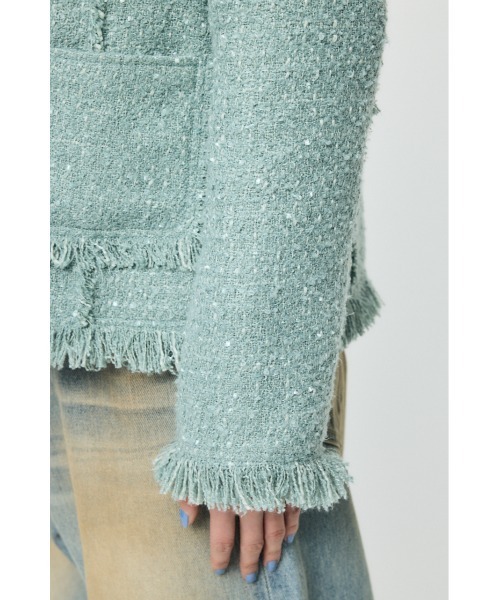 MOUSSY（マウジー）の「SLACKER TWEED ジャケット（その他アウター・レディース・ライトグリーン/アイボリー/ブラック系その他・FREE）」の15枚目の写真
