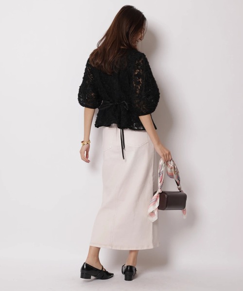 JUSGLITTY（ジャスグリッティー）の「チュールレースブラウス（シャツ/ブラウス・レディース・ブラック/ホワイト・2/1）」の8枚目の写真