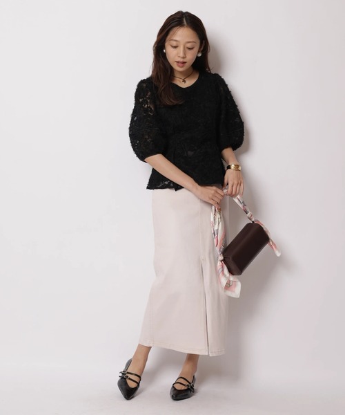 JUSGLITTY（ジャスグリッティー）の「チュールレースブラウス（シャツ/ブラウス・レディース・ブラック/ホワイト・2/1）」の11枚目の写真