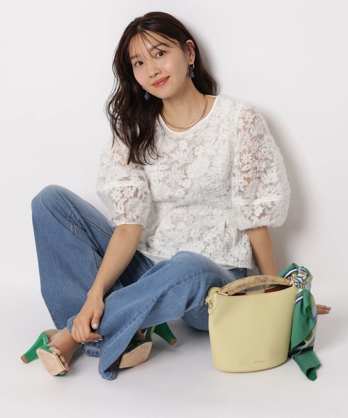 JUSGLITTY（ジャスグリッティー）の「チュールレースブラウス（シャツ/ブラウス・レディース・ブラック/ホワイト・2/1）」の13枚目の写真