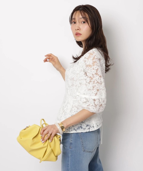 JUSGLITTY（ジャスグリッティー）の「チュールレースブラウス（シャツ/ブラウス・レディース・ブラック/ホワイト・2/1）」の14枚目の写真