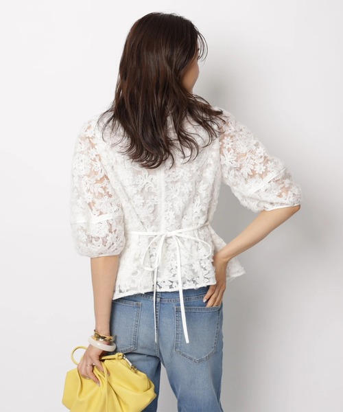 JUSGLITTY（ジャスグリッティー）の「チュールレースブラウス（シャツ/ブラウス・レディース・ブラック/ホワイト・2/1）」の15枚目の写真