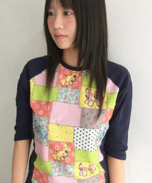NICE GHOST CLUB | PATCHWORK QUILTED PRINTED 3/4 SLEEVE TEE_MULTI(NG2GSUT552A)(Tシャツ/カットソー)