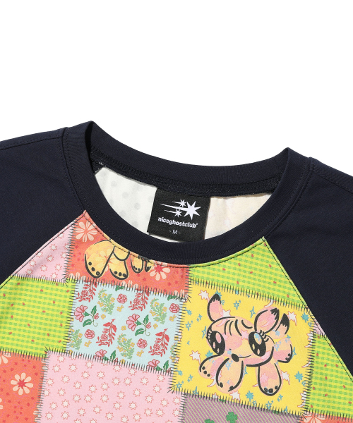 NICE GHOST CLUB(ナイスゴーストクラブ)の「PATCHWORK QUILTED PRINTED 3/4 SLEEVE TEE_MULTI(NG2GSUT552A)(Tシャツ/カットソー・レディース・マルチ・SMALL/MEDIUM)」の4枚目の写真