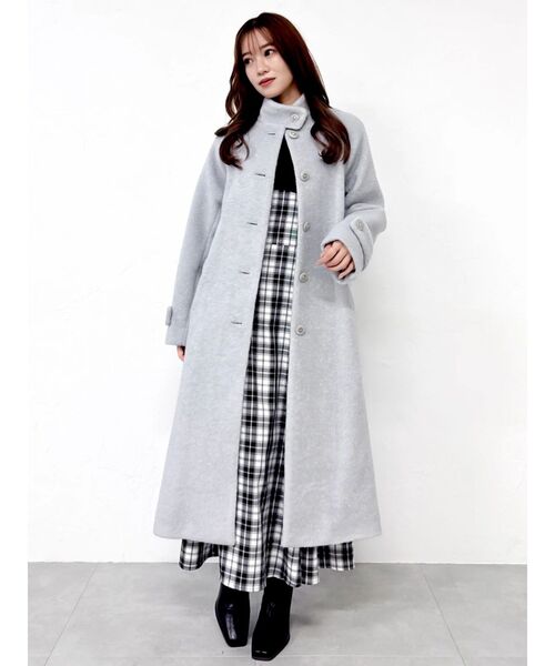 dazzlin（ダズリン）の「ビッグカラーチェックコルセットワンピース（ワンピース・レディース・ブラック/オフホワイト/ネイビー・MEDIUM/SMALL）」の16枚目の写真