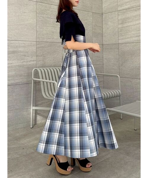 dazzlin（ダズリン）の「ビッグカラーチェックコルセットワンピース（ワンピース・レディース・ブラック/オフホワイト/ネイビー・MEDIUM/SMALL）」の20枚目の写真