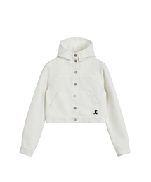 DENIM HOOD JACKET - WHITE