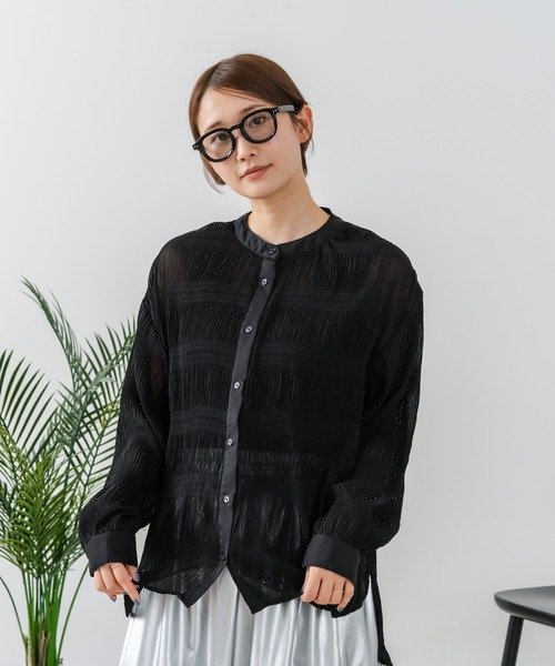 fort point(フォーポイント)の「【C-FORT POINT/フォートポイント】マジョリカプリーツブラウス(シャツ/ブラウス・レディース・ブラック/ブルー/オフホワイト・MEDIUM)」の20枚目の写真