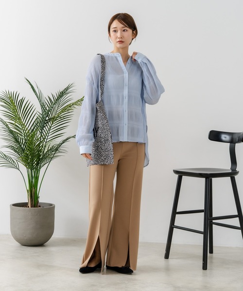 fort point(フォーポイント)の「【C-FORT POINT/フォートポイント】マジョリカプリーツブラウス(シャツ/ブラウス・レディース・ブラック/ブルー/オフホワイト・MEDIUM)」の19枚目の写真