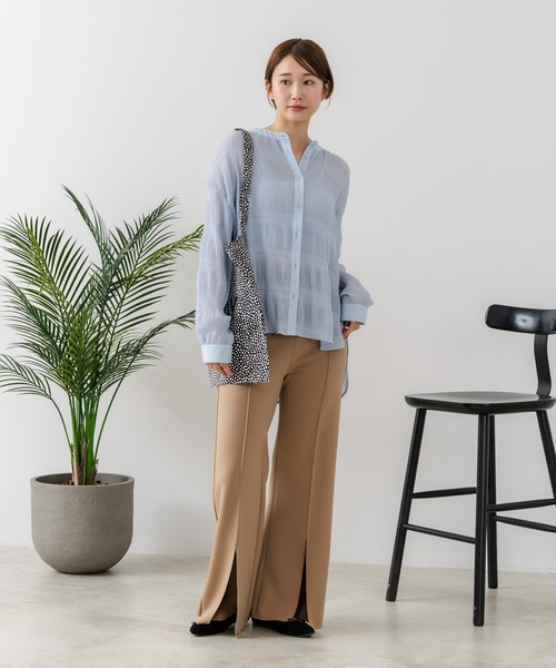 fort point(フォーポイント)の「【C-FORT POINT/フォートポイント】マジョリカプリーツブラウス(シャツ/ブラウス・レディース・ブラック/ブルー/オフホワイト・MEDIUM)」の8枚目の写真