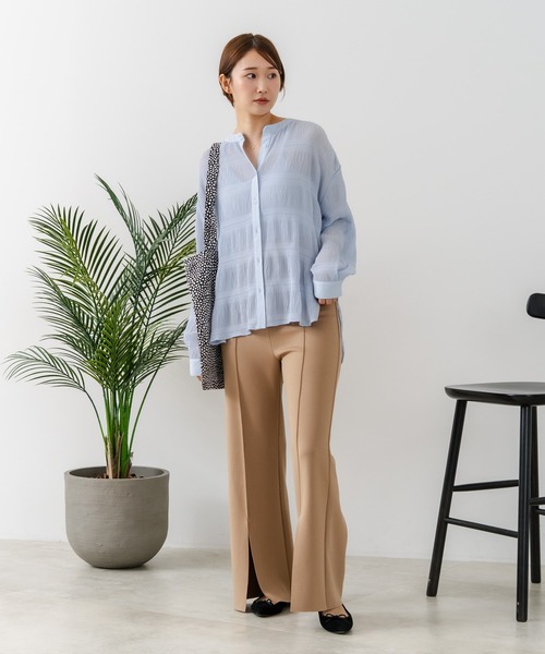 fort point(フォーポイント)の「【C-FORT POINT/フォートポイント】マジョリカプリーツブラウス(シャツ/ブラウス・レディース・ブラック/ブルー/オフホワイト・MEDIUM)」の10枚目の写真