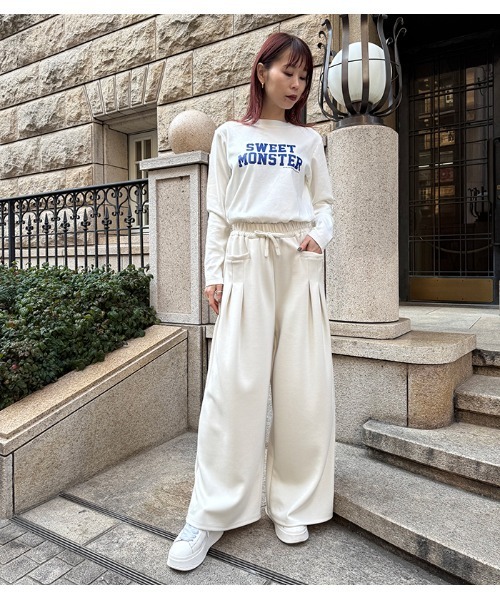 LUGIVA(ルギヴァ)の「【LUGIVA/ルギバ】イージーワイドパンツ(その他パンツ・レディース・オフホワイト/ブラック・FREE)」の5枚目の写真