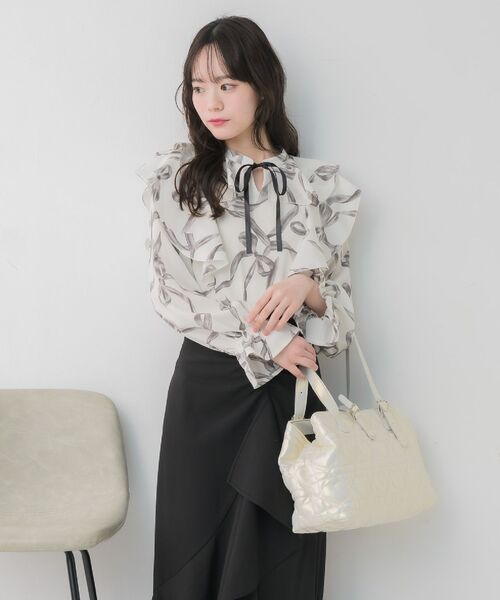 RETRO GIRL（レトロガール）の「ハートキルトキャリーオンバッグ（トートバッグ・レディース・ピンク/オフホワイト/ブラック・ONE SIZE）」の4枚目の写真