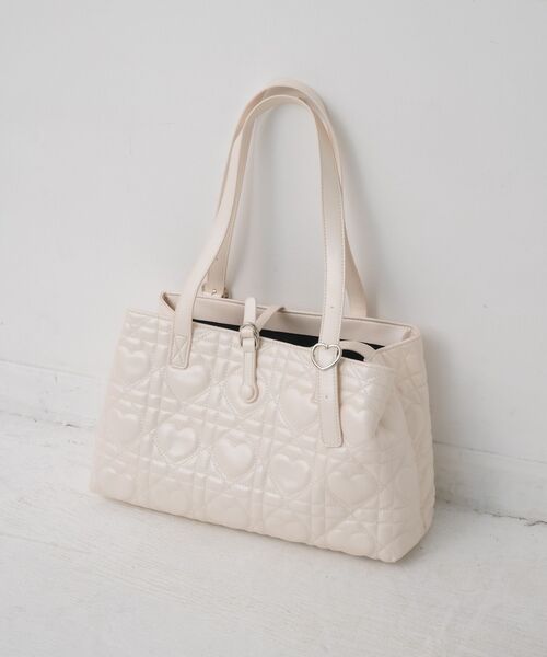 RETRO GIRL（レトロガール）の「ハートキルトキャリーオンバッグ（トートバッグ・レディース・ピンク/オフホワイト/ブラック・ONE SIZE）」の10枚目の写真