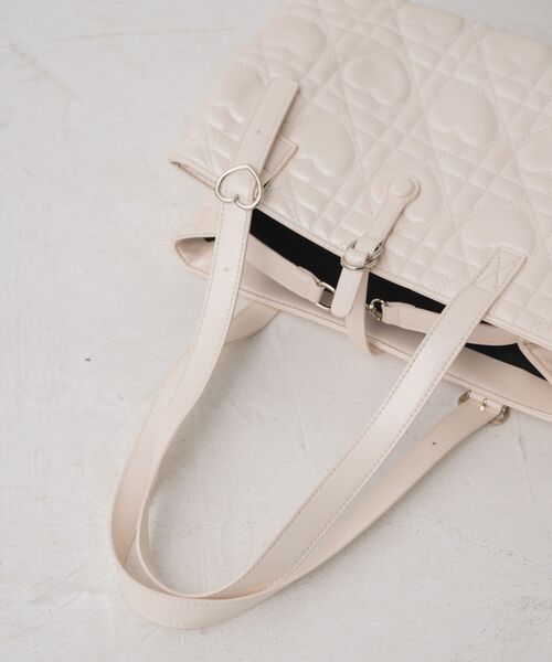 RETRO GIRL（レトロガール）の「ハートキルトキャリーオンバッグ（トートバッグ・レディース・ピンク/オフホワイト/ブラック・ONE SIZE）」の16枚目の写真