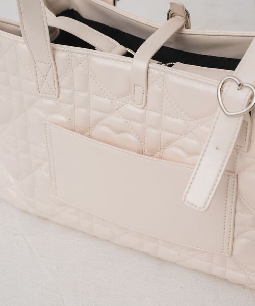 RETRO GIRL（レトロガール）の「ハートキルトキャリーオンバッグ（トートバッグ・レディース・ピンク/オフホワイト/ブラック・ONE SIZE）」の21枚目の写真