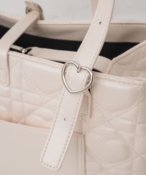 RETRO GIRL（レトロガール）の「ハートキルトキャリーオンバッグ（トートバッグ・レディース・ピンク/オフホワイト/ブラック・ONE SIZE）」の22枚目の写真