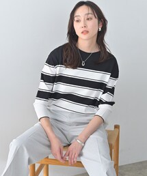 ❤新品タグ付き　UNTITLED　ボーダー カットソー　Vネック　Tシャツ UNTITLED｜アンタイトルのトップス（ボーダー柄）通販 - ZOZOTOWN
