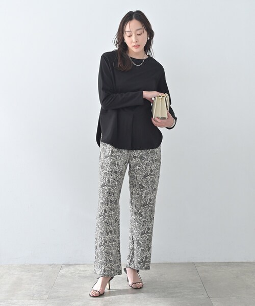 Liyoca（リヨカ）の「【Liyoca】ベーシック天竺スリットプルオーバー（Tシャツ/カットソー・レディース・ホワイト/ブラック・02）」の10枚目の写真