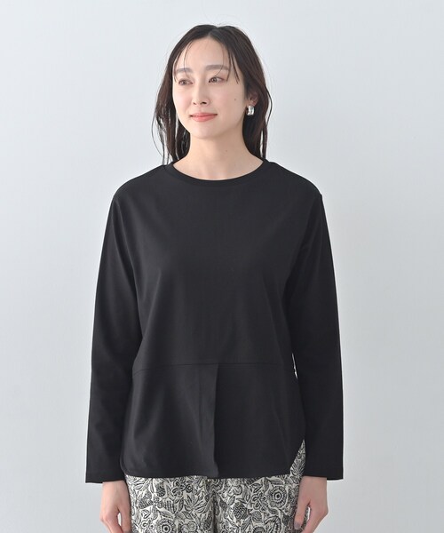 Liyoca（リヨカ）の「【Liyoca】ベーシック天竺スリットプルオーバー（Tシャツ/カットソー・レディース・ホワイト/ブラック・02）」の12枚目の写真