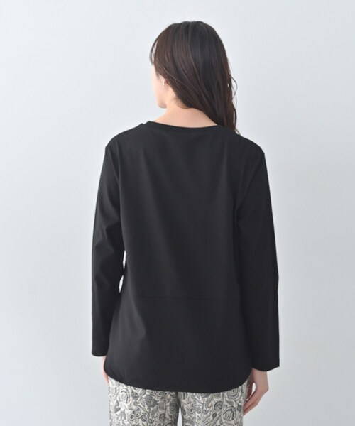 Liyoca（リヨカ）の「【Liyoca】ベーシック天竺スリットプルオーバー（Tシャツ/カットソー・レディース・ホワイト/ブラック・02）」の14枚目の写真
