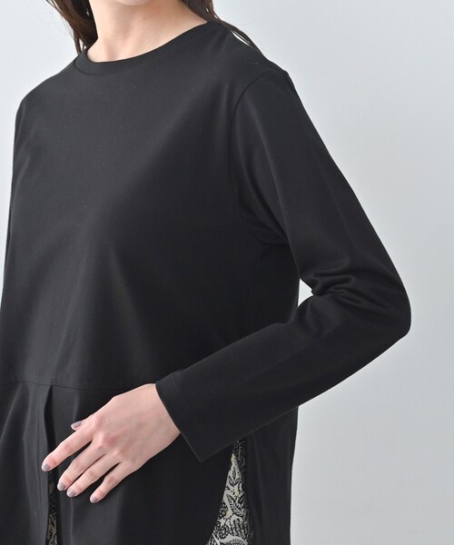 Liyoca（リヨカ）の「【Liyoca】ベーシック天竺スリットプルオーバー（Tシャツ/カットソー・レディース・ホワイト/ブラック・02）」の16枚目の写真