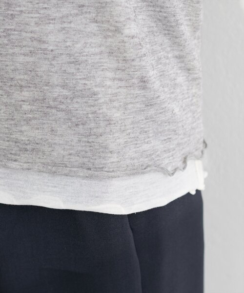 natural couture（ナチュラルクチュール）の「リバーシブルシアーカットTOPS（Tシャツ/カットソー・レディース・サックスブルー/ピンク/ネイビー/グレー・FREE）」の13枚目の写真