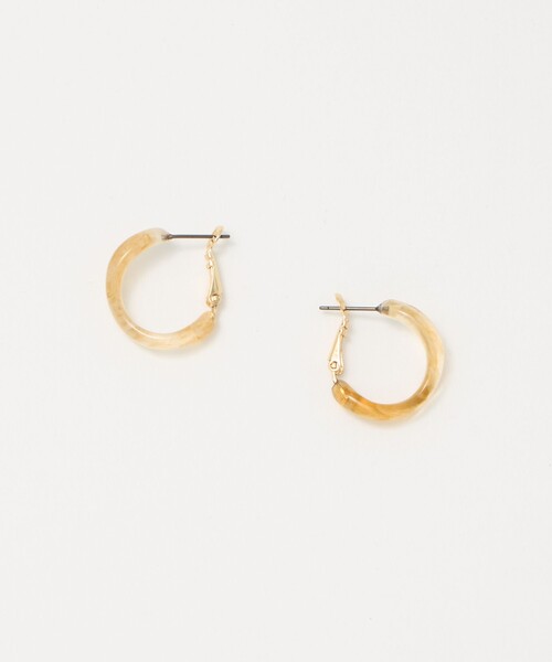 green label relaxing(グリーンレーベルリラクシング)の「マーブル ピアス(ピアス(両耳用)・レディース・ダークグレー/ベージュ・FREE)」の1枚目の写真