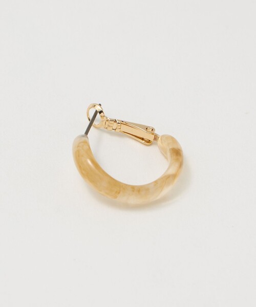 green label relaxing(グリーンレーベルリラクシング)の「マーブル ピアス(ピアス(両耳用)・レディース・ダークグレー/ベージュ・FREE)」の4枚目の写真