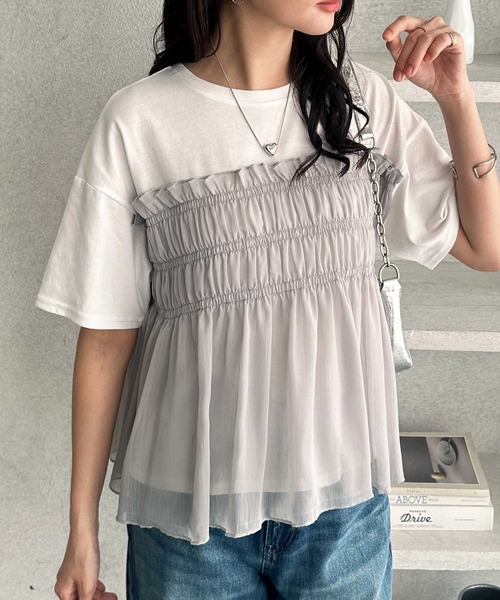 GeeRA(ジーラ)の「シアービスチェドッキングTシャツ(Tシャツ/カットソー・レディース・ブラック/オフホワイト/ホワイト×グレー・MEDIUM/LARGE/X-LARGE)」の17枚目の写真