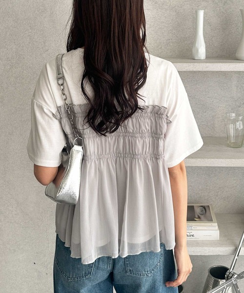 GeeRA(ジーラ)の「シアービスチェドッキングTシャツ(Tシャツ/カットソー・レディース・ブラック/オフホワイト/ホワイト×グレー・MEDIUM/LARGE/X-LARGE)」の21枚目の写真